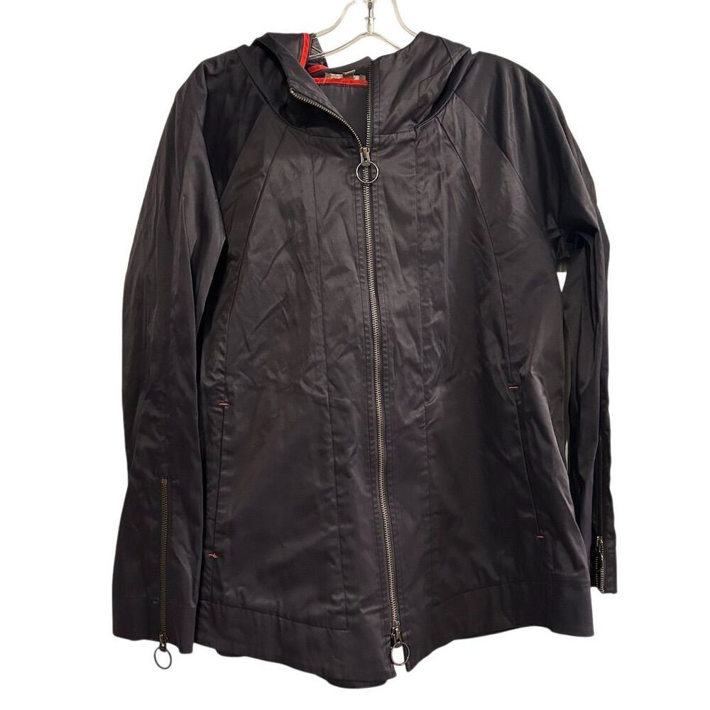 Lilla P Women's Hooded Rain‎ Jacket Black Size S Casual Lightweight